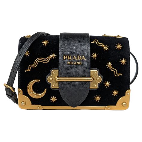 prada cahier stars and moon|Prada Cahier Moon And Stars Bag in Black .